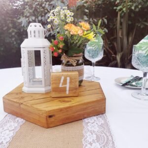 Wooden Hex Table Centres