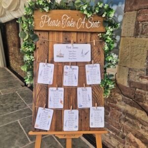 Rustic Wooden Table Plan Sign - Wedding Seating Chart - Natural Oak