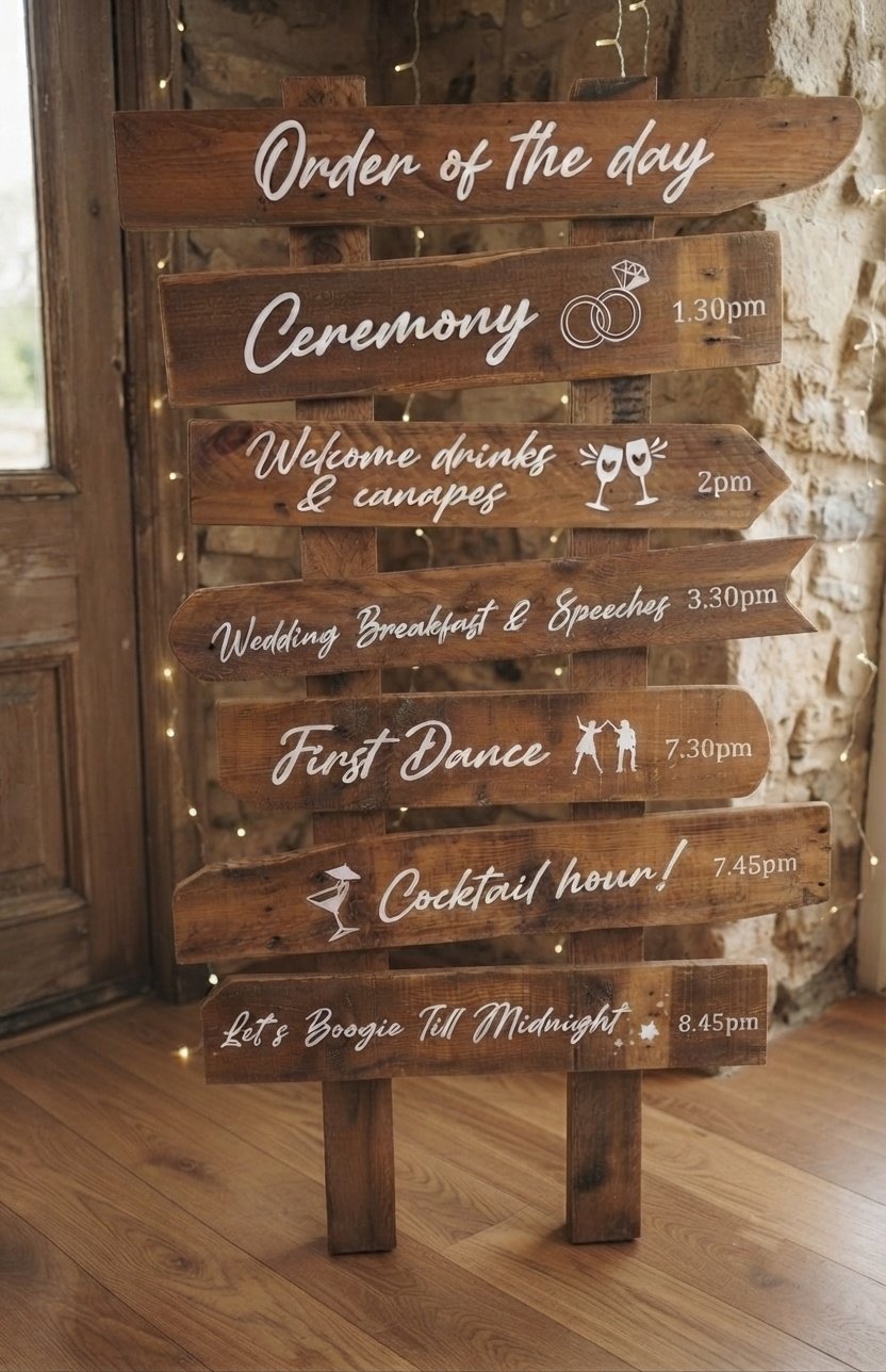 Rustic Wooden Order of the Day Sign - Natural Oak - Image 4
