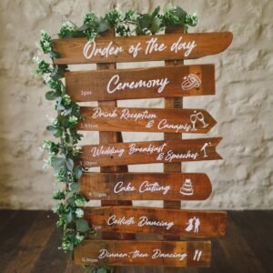 Rustic Wooden Order of the Day Sign - Natural Oak