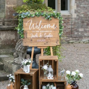 The Rustic Entryway Package - Custom Wedding Welcome Sign & Styled Crate Display