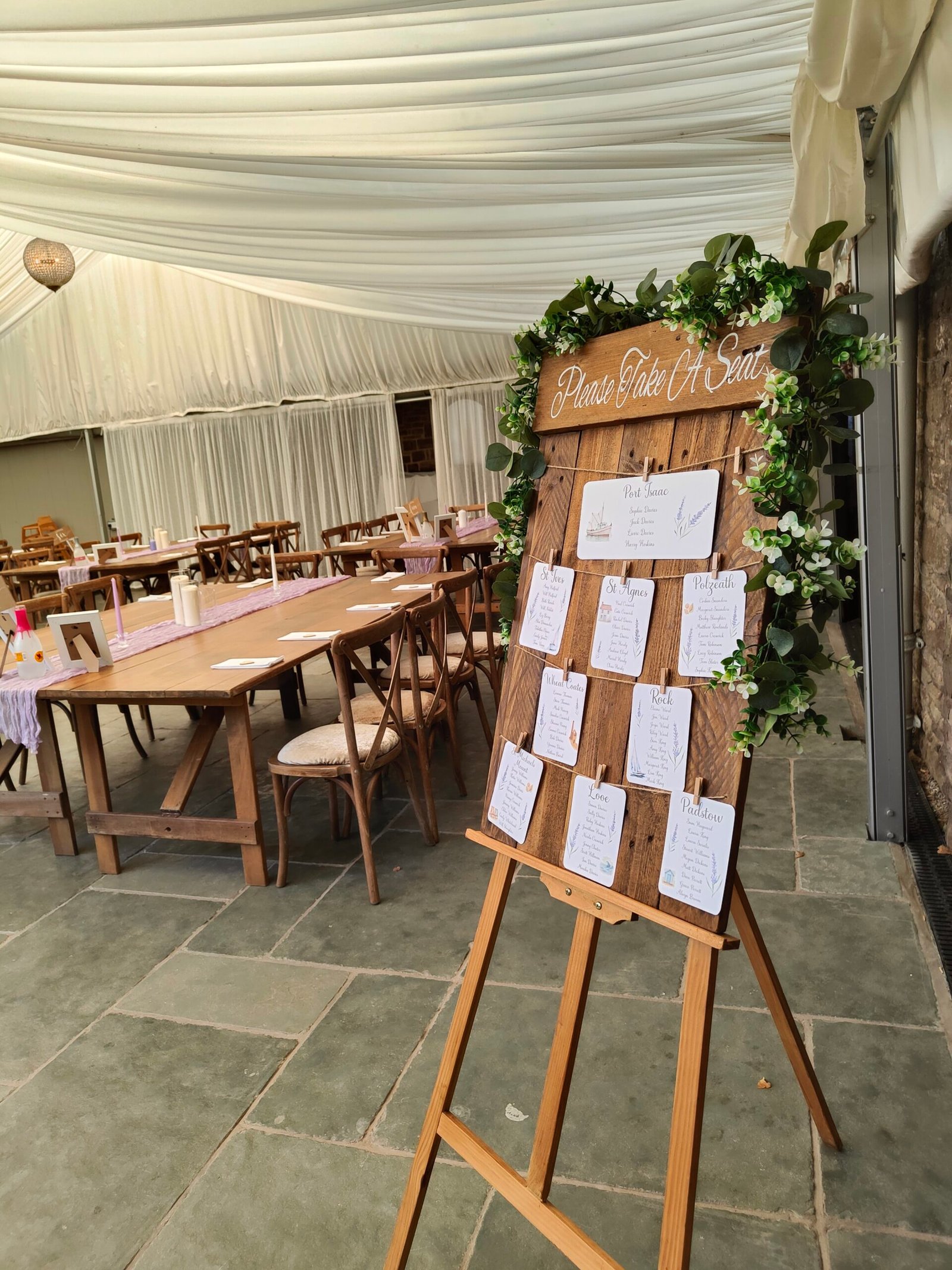 Rustic Wooden Table Plan Sign - Wedding Seating Chart - Natural Oak - Image 3