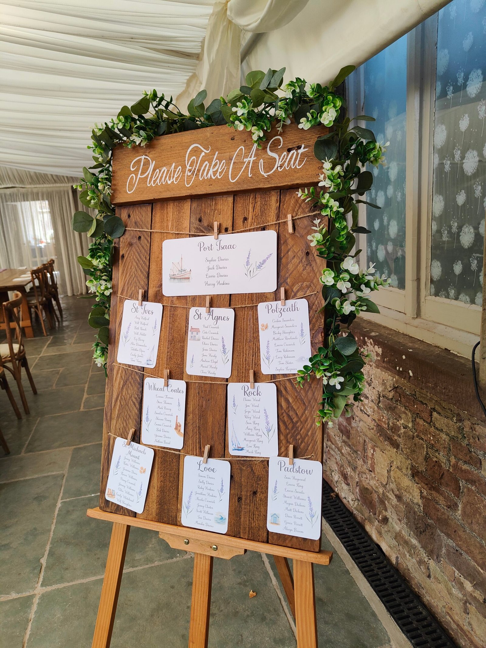 Rustic Wooden Table Plan Sign - Wedding Seating Chart - Natural Oak - Image 2