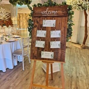 Rustic Wooden Table Plan Sign – Wedding Seating Chart – Country Walnut