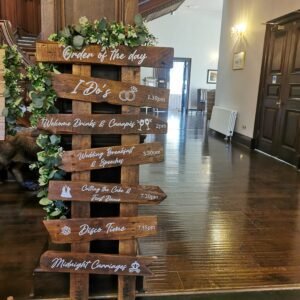 Custom Rustic Wooden Order of the Day Sign - Country Walnut