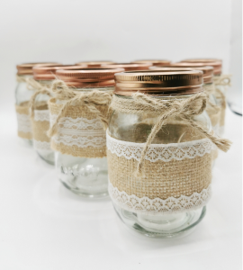 Hessian & Lace Glass Jars
