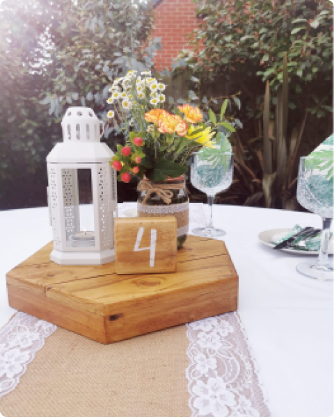 rustic wedding table centre piece
