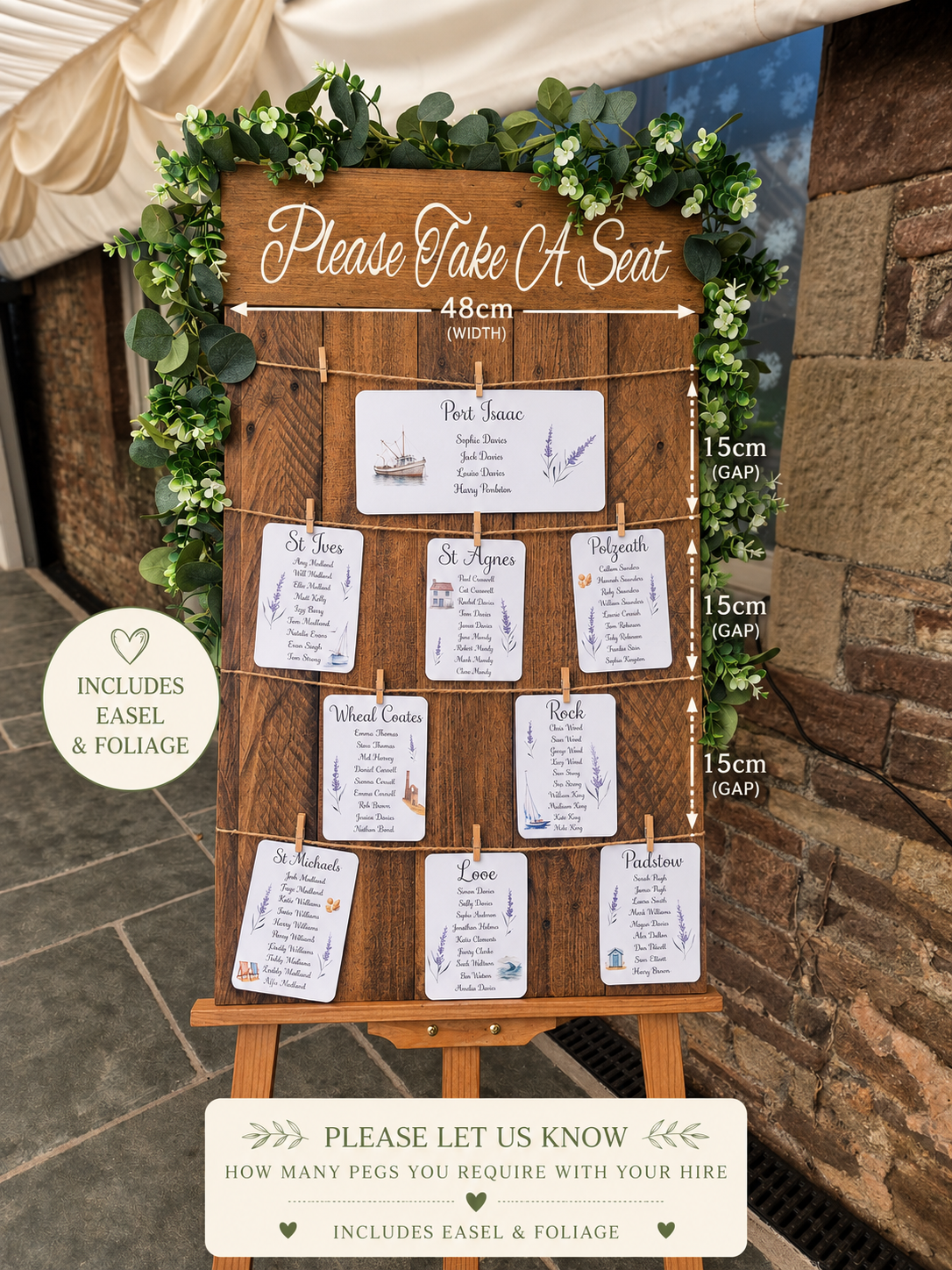Rustic Wooden Table Plan Sign - Wedding Seating Chart - Natural Oak - Image 4