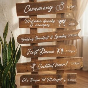 Rustic Wooden Order of the Day Sign - Natural Oak