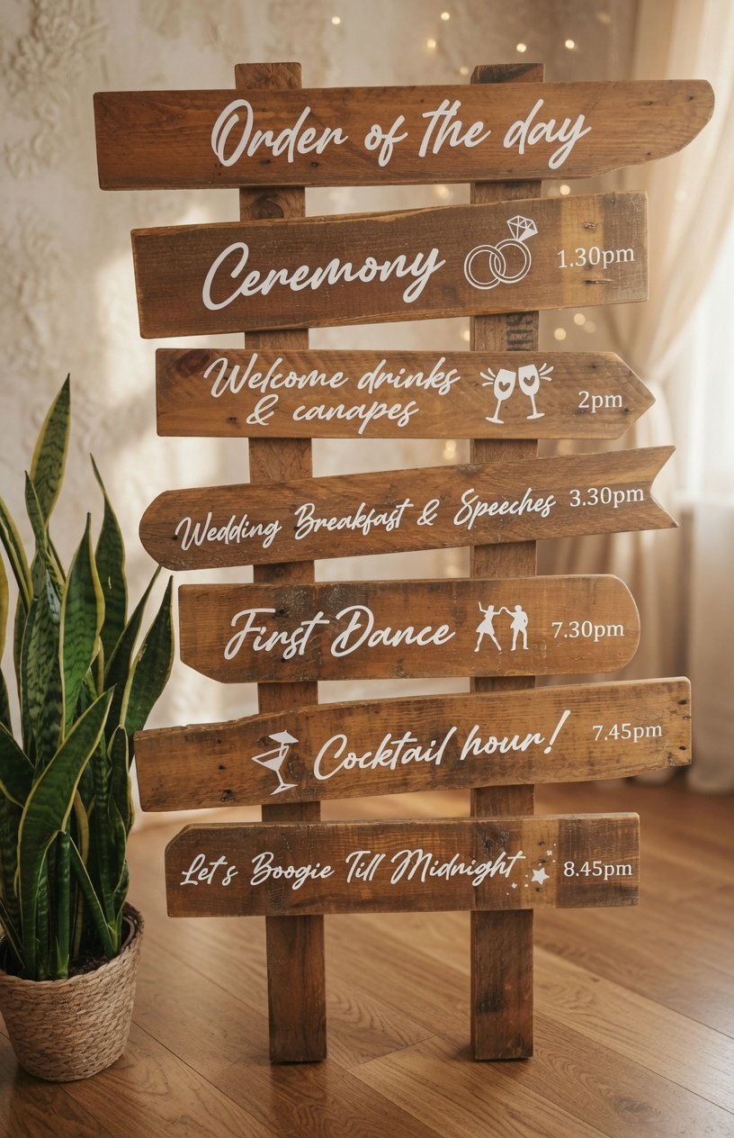 Rustic Wooden Order of the Day Sign - Natural Oak - Image 2