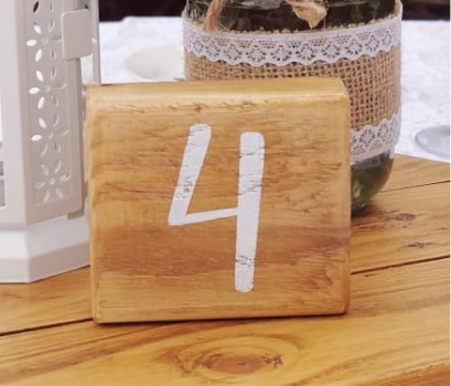 Rustic Wooden Table Numbers Light