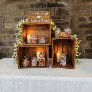 Rustic Wooden Crate Sweet Station