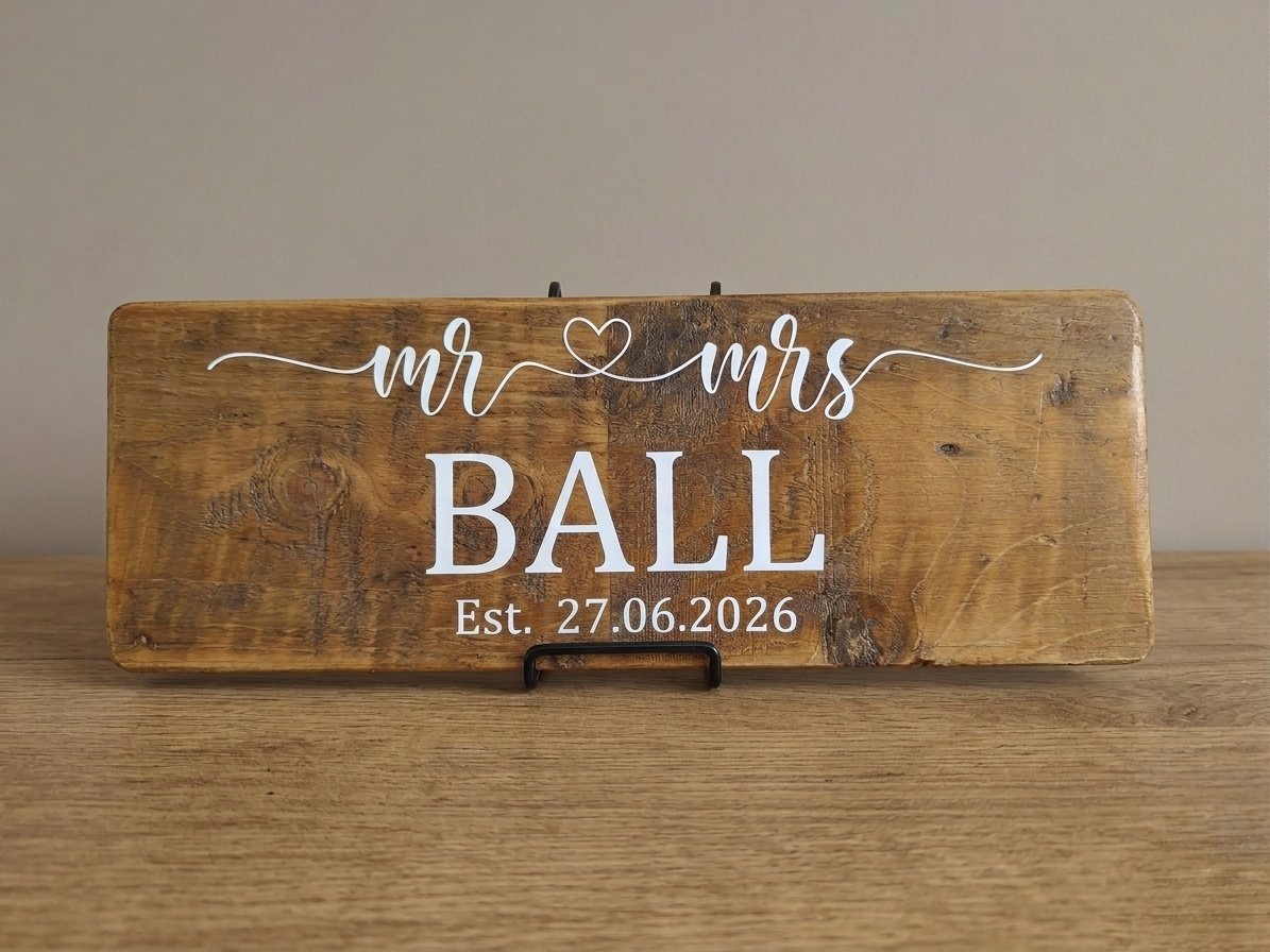 Personalised Rustic Wooden Top Table Sign - Custom Keepsake Plaque - Image 2