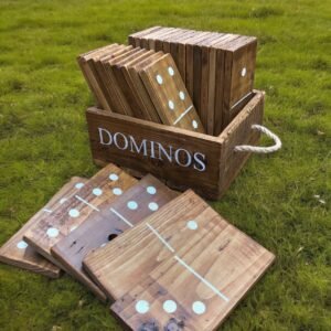 wooden rustic dominoes wedding games outdoor