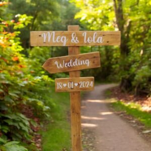 Personalised Wedding Direction Sign