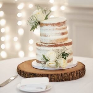 Rustic Natural Wood Log Slice Cake Stand