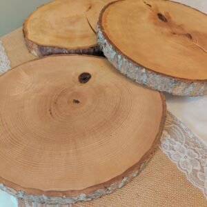 Rustic Natural Wood Log Slice Centerpiece