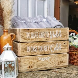 wooden rustic blanket box for weddings