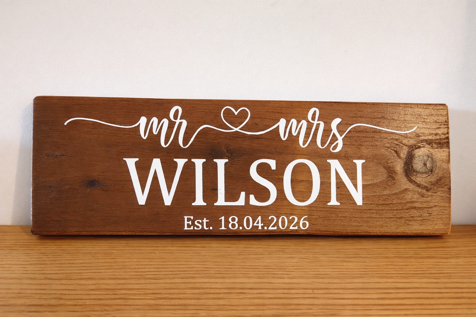 Personalised Rustic Wooden Top Table Sign - Custom Keepsake Plaque - Image 3