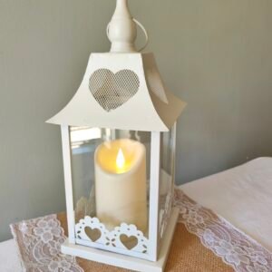 Cream Heart Cut-Out Lantern