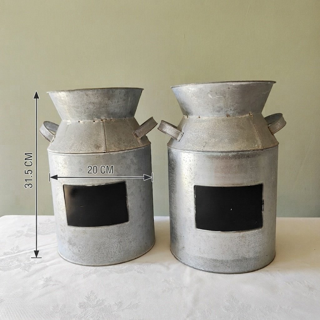 Rustic Galvanised Milk Churns - Image 3