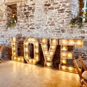 Rustic 4ft Light-Up LOVE Letters