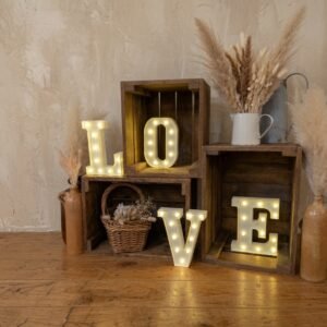 Rustic Light-Up "LOVE" Crate Display