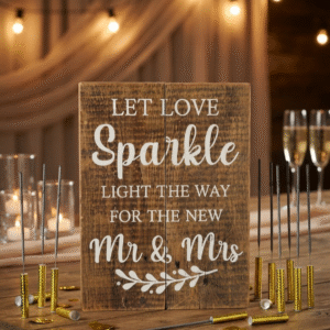 Rustic Let Love Sparkle Send-Off Sign